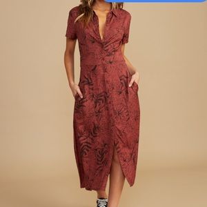 RVCA Button Down Midi Dress